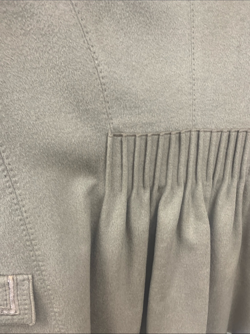 Per Se wool/cashmere taupe Double-Breasted Peacoat - Picture 5 of 6